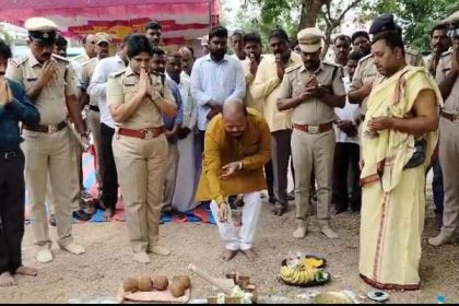 ಪೋಲೀಸ್ ವಸತಿಗೃಹ ನಿರ್ಮಾಣ ಕಾಮಗಾರಿಗೆ ಶಾಸಕರಿಂದ ಭೂಮಿಪೂಜೆ