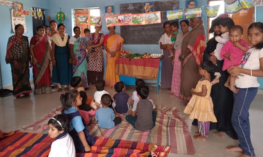 ಅಂಗನವಾಡಿ ಕೇಂದ್ರಗದಲ್ಲಿ ಪೋಷಣ್ ಮಾಸಾಚರಣೆ