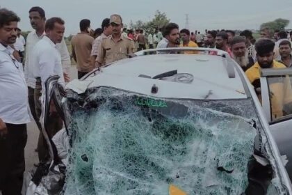 ಭೀಕರ ರಸ್ತೆ ಅಪಘಾತ  ಮಾನ್ವಿಯ ಮೂವರು ಸ್ಥಳದಲ್ಲಿಯೇ ಸಾವು