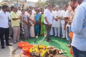 ಜನತೆಯ ಬಹುದಿನದ ಬೇಡಿಕೆಯಾದ ಸಿಟಿ ಬಸ್ ನಿಲ್ದಾಣಕ್ಕೆ ಸಚಿವರು ಶಾಸಕರಿಂದ ಭೂಮಿ ಪೂಜೆ