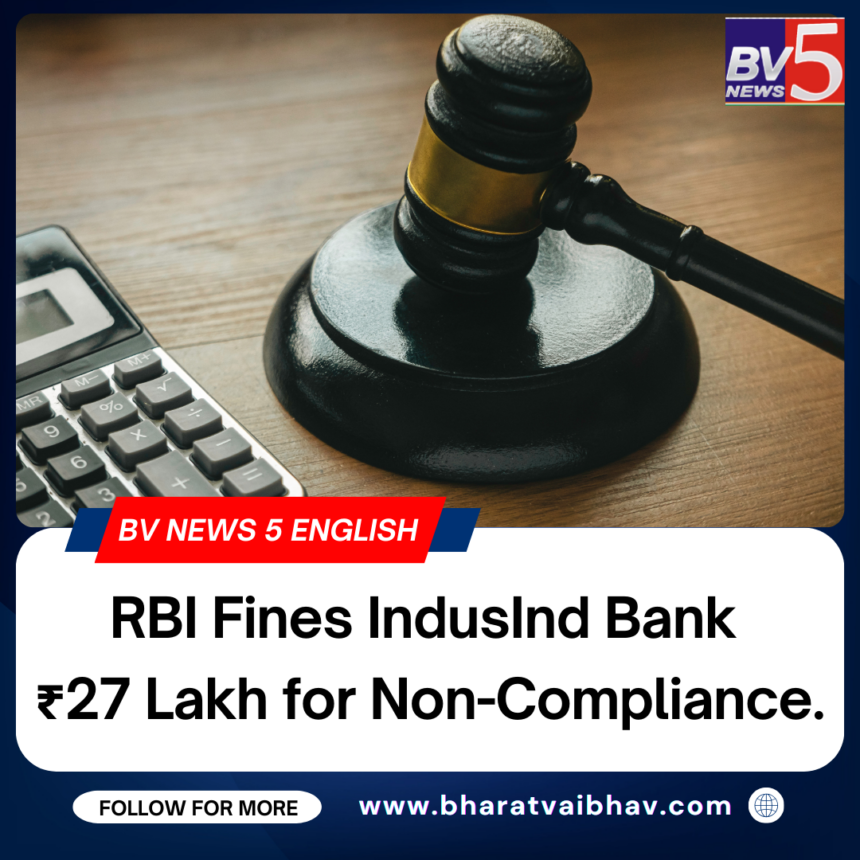 RBI Fines IndusInd Bank ₹27 Lakh for Non-Compliance.