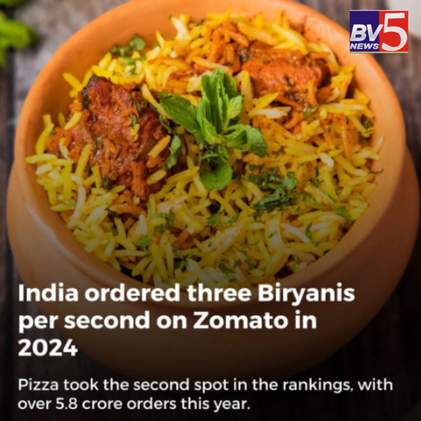 India has ordered a staggering 3 biryanis per second in 2024!