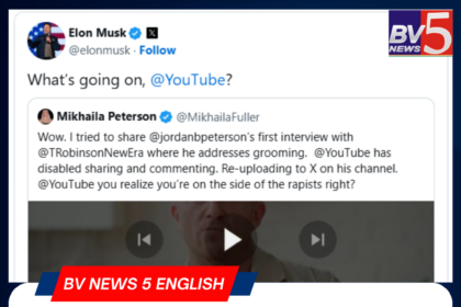 Elon Musk Challenges YouTube on Censorship of Peterson-Robinson Interview.