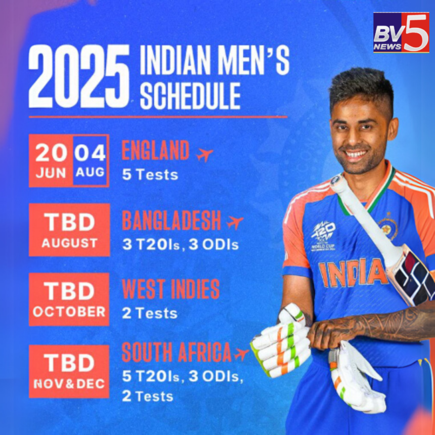 2025 Indian Men’s Cricket Schedule Announced!