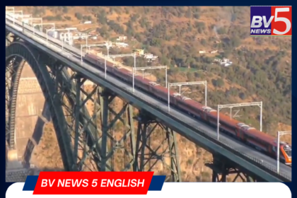 Vande Bharat Express Trials Begin: Crossing the Iconic Chenab Bridge.