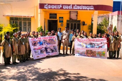 ಹೆಲ್ಮೆಟ್ ಬಳಸಿ ಸಂಚಾರಿ ನಿಯಮಗಳನ್ನು ಕಡ್ಡಾಯವಾಗಿ ಎಲ್ಲರೂ ಪಾಲಿಸಬೇಕು. ಸಿಪಿಐ ವಸಂತ್ ಹಸುದೇ.