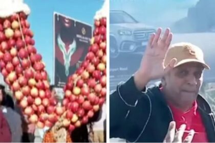 ಬೆಂಗಳೂರಿಗೆ ಬಂದ ಶಿವಣ್ಣ : ಸೇಬು ಹಣ್ಣಿನ ಹಾರ ಹಾಕಿದ ಅಭಿಮಾನಿಗಳು 