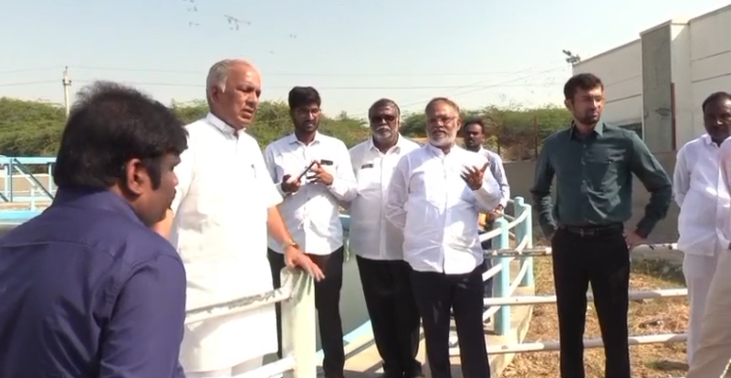 ರಾಂಪೂರ ಕೆರೆ ಪ್ರದೇಶಕ್ಕೆ ಸಚಿವರಾದ ಎನ್‌ ಎಸ್ ಬೋಸರಾಜು ಭೇಟಿ: ಪರಿಶೀಲನೆ