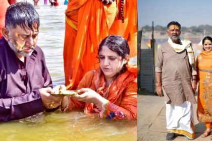ಮಹಾಕುಂಭ ಮೇಳದಲ್ಲಿ ಪವಿತ್ರಾ ಸ್ನಾನ ಮಾಡಿದ ಡಿ.ಕೆ.ಶಿವಕುಮಾರ್ ದಂಪತಿ 