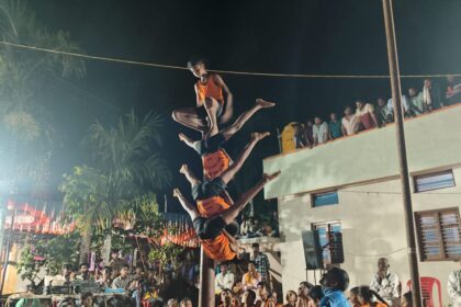 ಎತ್ತಿನಹಳ್ಳಿ ಗ್ರಾಮದಲ್ಲಿ ಮಲ್ಲಕಂಬ ಕ್ರೀಡೆಯ ಆಚರಣೆ