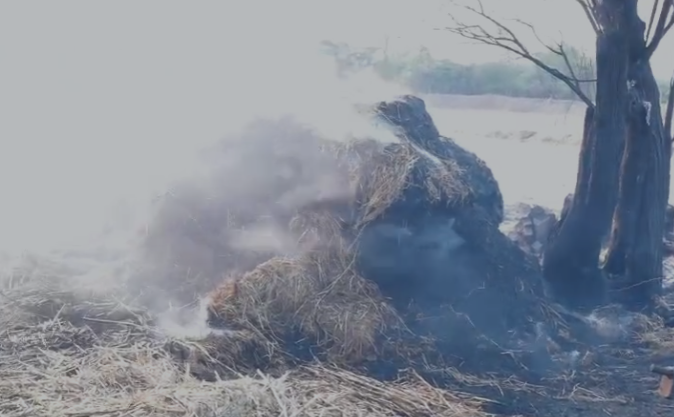 ಗಾರಲದಿನ್ನಿಯಲ್ಲಿ ಬೆಂಕಿಗೆ ಹೊತ್ತಿ ಉರಿದ ಬಣವೆಗಳು ಗಾರಲದಿನ್ನಿಯಲ್ಲಿ ಬೆಂಕಿಗೆ ಹೊತ್ತಿ ಉರಿದ ಬಣವೆಗಳು