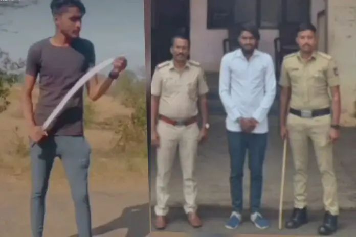ಕೈಯಲ್ಲಿ ಮಾರಕಾಸ್ತ್ರಗಳನ್ನು ಹಿಡಿದು ತಿರ್ಪೆ ಶೂಕಿ : ಯುವಕ ಅರೆಸ್ಟ್ 