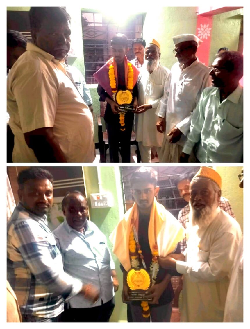 ಮೊರಾರ್ಜಿ ದೇಸಾಯಿ ವಸತಿ ಶಾಲೆಯ ವಿದ್ಯಾರ್ಥಿ ಮುಬಾರಕ ಗೆ ಸನ್ಮಾನ. ಮೊರಾರ್ಜಿ ದೇಸಾಯಿ ವಸತಿ ಶಾಲೆಯ ವಿದ್ಯಾರ್ಥಿ ಮುಬಾರಕ ಗೆ ಸನ್ಮಾನ.