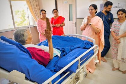 ಗಂಗಮಾತಾ ಆರೋಗ್ಯ ವಿಚಾರಿಸಿದ ಸಚಿವೆ ಲಕ್ಷ್ಮೀ ಹೆಬ್ಬಾಳಕರ