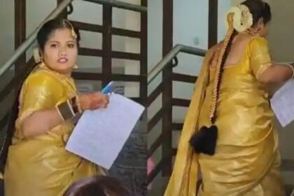 ಮದುವೆಯಾಗಿ ಕೆಲವೇ ನಿಮಿಷಗಳಲ್ಲಿ ಪರೀಕ್ಷೆ ಬರೆಯಲು ಬಂದ ವಧು 