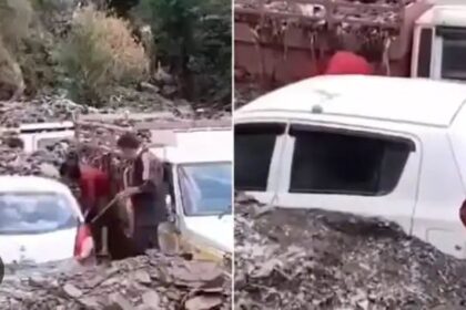 ಹಿಮಾಚಲ ಪ್ರದೇಶದಲ್ಲಿ ಭಾರಿ ಮಳೆ : ಮಣ್ಣಿನಲ್ಲಿ ಕೊಚ್ಚಿ ಹೋದ ಕಾರುಗಳು 