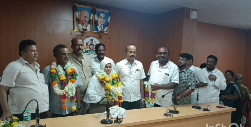 ಪುರಸಭೆಯ ನೂತನ ಉಪಾಧ್ಯಕ್ಷರಾಗಿ ಮಲೀನಾ ತಾಜ್ ಅವಿರೋದ ಆಯ್ಕೆ