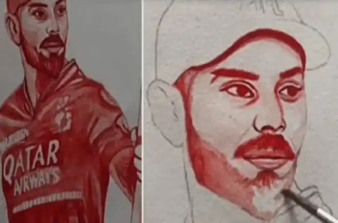 ರಕ್ತದಲ್ಲಿ ಮೂಡಿದ ವಿರಾಟ್ ಕೊಹ್ಲಿ : ಗೆದ್ದು ಬರಲು ಅಭಿಮನಿ ಹಾರೈಕೆ ರಕ್ತದಲ್ಲಿ ಮೂಡಿದ ವಿರಾಟ್ ಕೊಹ್ಲಿ : ಗೆದ್ದು ಬರಲು ಅಭಿಮನಿ ಹಾರೈಕೆ