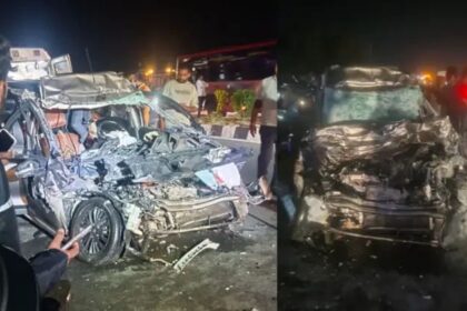 ಯೂಟರ್ನ್ ತೆಗೆದುಕೊಳ್ಳುವಾಗ ಕ್ಯಾಂಟರ್ ಡಿಕ್ಕಿ : ನಾಲ್ವರು ಸ್ಥಳದಲ್ಲೇ ಸಾವು 