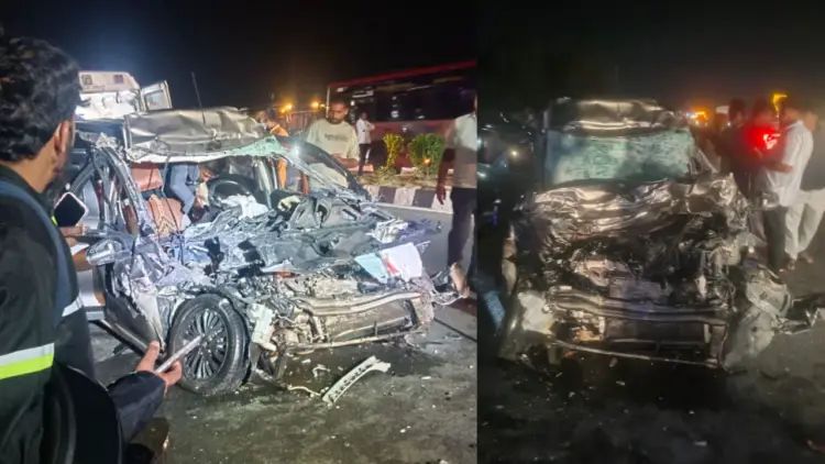 ಯೂಟರ್ನ್ ತೆಗೆದುಕೊಳ್ಳುವಾಗ ಕ್ಯಾಂಟರ್ ಡಿಕ್ಕಿ : ನಾಲ್ವರು ಸ್ಥಳದಲ್ಲೇ ಸಾವು ಯೂಟರ್ನ್ ತೆಗೆದುಕೊಳ್ಳುವಾಗ ಕ್ಯಾಂಟರ್ ಡಿಕ್ಕಿ : ನಾಲ್ವರು ಸ್ಥಳದಲ್ಲೇ ಸಾವು