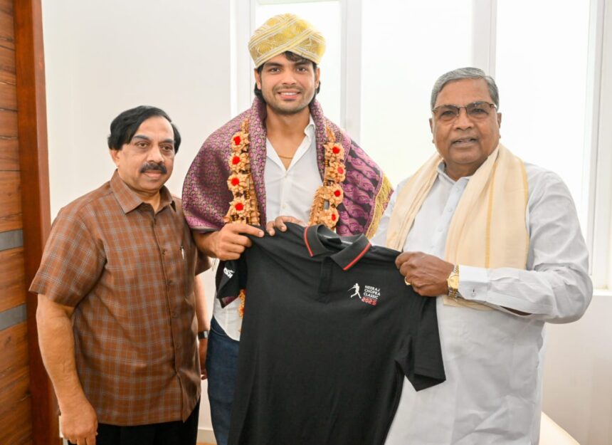 ಸಿದ್ದರಾಮಯ್ಯ ಭೇಟಿಯಾದ ಜಾವೆಲಿನ್ ಸ್ಟಾರ್ ನೀರಜ್ ಚೋಪ್ರಾ 