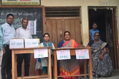 ವೋಟಿಂಗ್ ಮಷಿನ್ ಆಪ್ ಬಳಸಿ ಶಾಲಾ ಸಂಸತ್ತಿಗೆ ಚುನಾವಣೆ