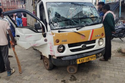 ಸಾರಿಗೆ ಬಸ್ಸಿಗೆ ಟಾಟಾ ಏಸ್ ವಾಹನ ಢಿಕ್ಕಿ, ತಪ್ಪಿದ ಅನಾಹುತ, ಠಾಣೆಯಲ್ಲಿ ಪ್ರಕರಣ ದಾಖಲು