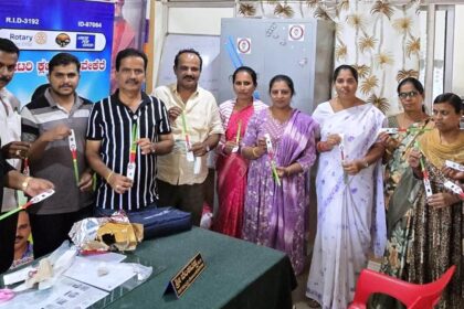 ರೋಟರಿಯಿಂದ 328 ಅಂಗನವಾಡಿಗೆ ಮಕ್ಕಳ ತೋಳಿನ ಸುತ್ತಳತೆ ಟೇಪ್ ವಿತರಣೆ