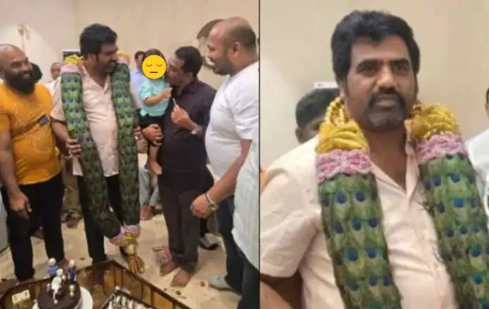 ಮಾಜಿ ಸಚಿವ ಕೆ.ಶಿವನಗೌಡ ನಾಯಕ್ ಕೊರಳಲ್ಲಿ ನವಿಲುಗರಿ ಹಾರ