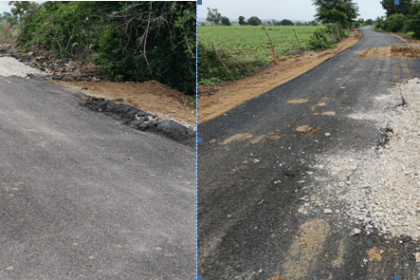 ಕೆಆರ್ ಐಡಿಎಲ್ ಇಲಾಖೆಯ ರಸ್ತೆ ಕಾಮಗಾರಿ ಸಂಪೂರ್ಣ ಕಳಪೆ: ಪುನಃ ಡಾಂಬರೀಕರಗೆ ಗದ್ದಿಗಿ ಒತ್ತಾಯ