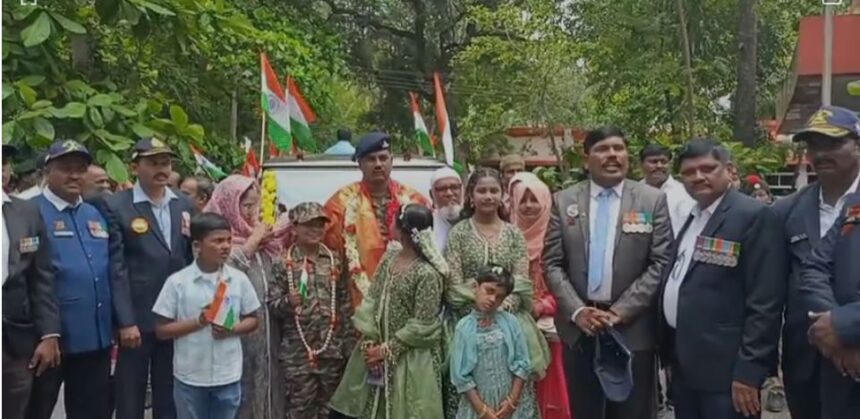 ನಿವೃತ್ತಿ ಹೊಂದಿದ ಯೋಧನಿಗೆ ಭವ್ಯ ಸ್ವಾಗತ