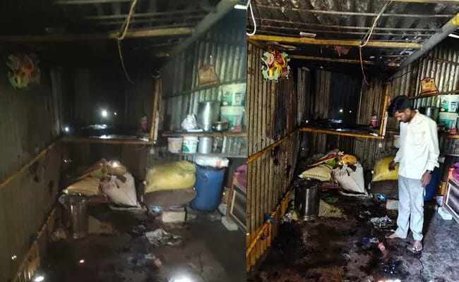 ಅರ್ಚಕನ ಮನೆಗೆ ವಿದ್ಯುತ್ ಶಾರ್ಟ್ ಸರ್ಕ್ಯೂಟ್: ಎಲೆಕ್ಟ್ರಿಕ್ ಸಾಮಗ್ರಿ ಸೇರಿ ದಿನಸಿ ಸಾಮಾನುಗಳು ಬೆಂಕಿಗೆ ಆಹುತಿ.