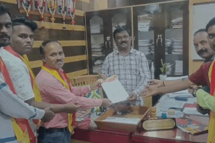 ಹಾಳಾದ ರಸ್ತೆ ದುರಸ್ತಿಗೆ ಕರ್ನಾಟಕ ನವ ನಿರ್ಮಾಣ ಸೇನೆ ಆಗ್ರಹ