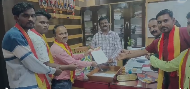 ಹಾಳಾದ ರಸ್ತೆ ದುರಸ್ತಿಗೆ ಕರ್ನಾಟಕ ನವ ನಿರ್ಮಾಣ ಸೇನೆ ಆಗ್ರಹ