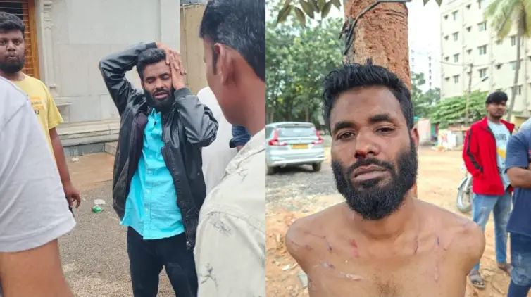 ದೇವಸ್ಥಾನಕ್ಕೆ ನುಗ್ಗಿ ದೇವರನ್ನು ಕಾಲಲ್ಲಿ ಒದ್ದ ದುಷ್ಟ : ಸಾರ್ವಜನಿಕರಿಂದ ಧರ್ಮದೇಟು ದೇವಸ್ಥಾನಕ್ಕೆ ನುಗ್ಗಿ ದೇವರನ್ನು ಕಾಲಲ್ಲಿ ಒದ್ದ ದುಷ್ಟ : ಸಾರ್ವಜನಿಕರಿಂದ ಧರ್ಮದೇಟು