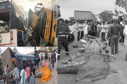 ಸರ್ಕಾರಿ ಬಸ್ ಮೇಲೆ ಮುಗುಚಿ ಬಿದ್ದ ಟಿಪ್ಪರ್ : 24 ಮಂದಿ ದಾರುಣ ಸಾವು