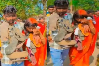 ಅಂತರ್ಜಾತಿ ವಿವಾಹವಾದ ದಂಪತಿ ಮೇಲೆ ಹಲ್ಲೆ : ಚಪ್ಪಲಿ ಹಾರ ಹಾಕಿ ಗ್ರಾಮದಲ್ಲಿ ಮೆರವಣಿಗೆ 