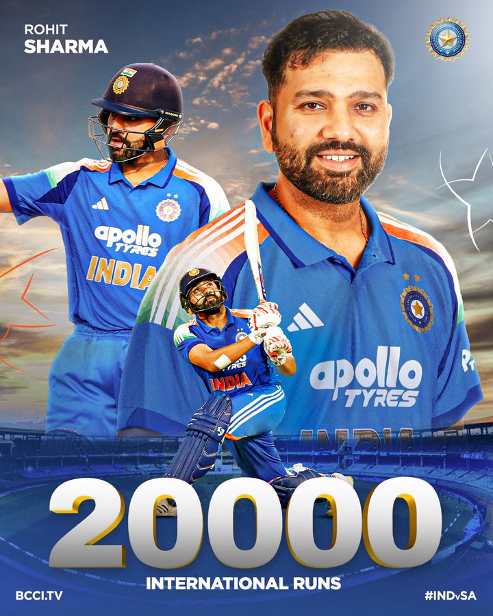 ಅಂತರರಾಷ್ಟ್ರೀಯ ಕ್ರಿಕೆಟ್ ನಲ್ಲಿ 20 ಸಾವಿರ ರನ್ ಪೂರ್ಣಗೊಳಿಸಿದ ರೋಹಿತ್ ಶರ್ಮಾ ಅಂತರರಾಷ್ಟ್ರೀಯ ಕ್ರಿಕೆಟ್ ನಲ್ಲಿ 20 ಸಾವಿರ ರನ್ ಪೂರ್ಣಗೊಳಿಸಿದ ರೋಹಿತ್ ಶರ್ಮಾ
