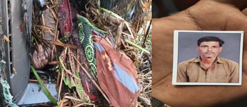 ಮೊಲಾಸಿಸ್ ಟ್ಯಾಂಕರ ಪಲ್ಟಿ ,ಬಾಗಿಲು ತೆಗೆಯಲಾಗದೆ ಕ್ಲಿನರ್ ಸಾವು.