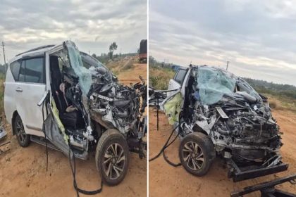 ಚಿತ್ರದುರ್ಗದಲ್ಲಿ ಭೀಕರ ರಸ್ತೆ ಅಪಘಾತ : ಕೊಲ್ಲಾಪುರ DYSP ತಾಯಿ, ಚಾಲಕ ಸಾವು