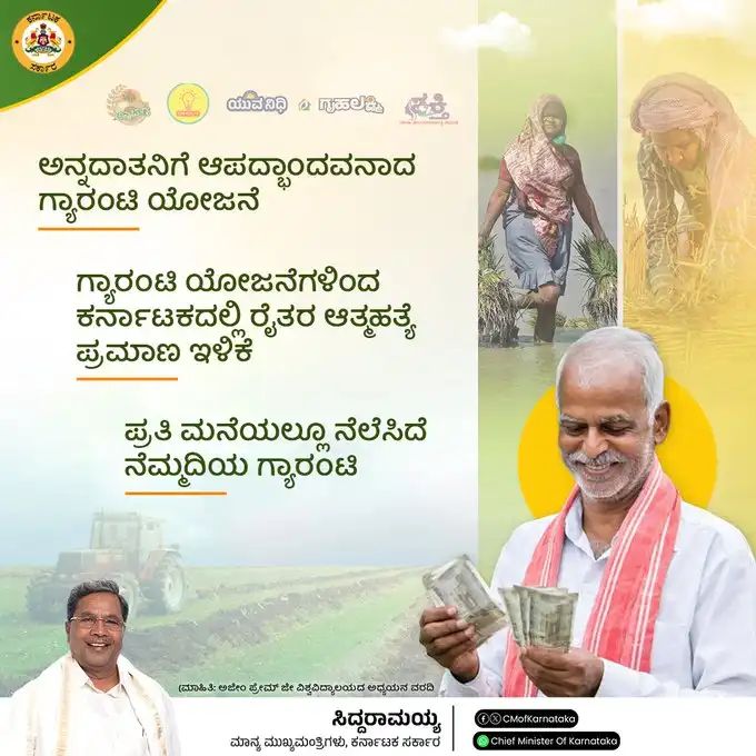 ಗ್ಯಾರಂಟಿ ಯೋಜನೆಗಳಿಂದ ರೈತರ ಆತ್ಮಹತ್ಯೆ ಇಳಿಕೆ :ಅಜೀಂ ಪ್ರೇಮ್ ಜೀ ವಿವಿ ವರದಿ ಗ್ಯಾರಂಟಿ ಯೋಜನೆಗಳಿಂದ ರೈತರ ಆತ್ಮಹತ್ಯೆ ಇಳಿಕೆ :ಅಜೀಂ ಪ್ರೇಮ್ ಜೀ ವಿವಿ ವರದಿ