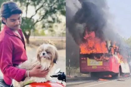 ಪ್ರೇಮ ವೈಫಲ್ಯದಿಂದ ಜಿಗುಪ್ಸೆ ಹೊಂದಿ ಬಸ್‌ಗೆ ಬೈಕ್ ಡಿಕ್ಕಿ  : ಕ್ಷಣದಲ್ಲಿ ಯುವಕ ಸುಟ್ಟು ಭಸ್ಮ 