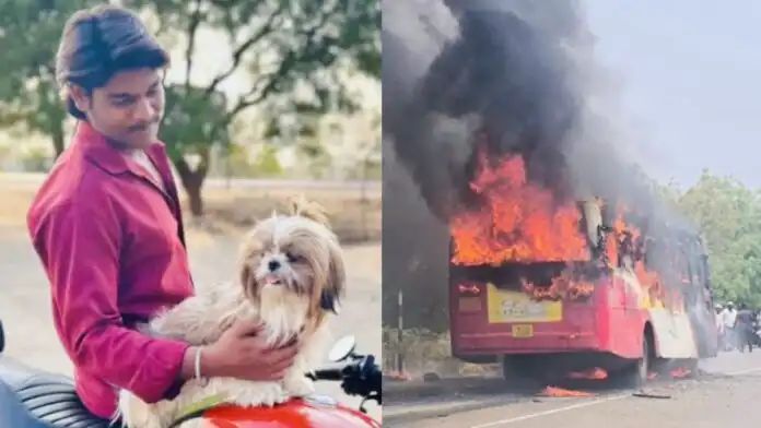 ಪ್ರೇಮ ವೈಫಲ್ಯದಿಂದ ಜಿಗುಪ್ಸೆ ಹೊಂದಿ ಬಸ್‌ಗೆ ಬೈಕ್ ಡಿಕ್ಕಿ  : ಕ್ಷಣದಲ್ಲಿ ಯುವಕ ಸುಟ್ಟು ಭಸ್ಮ 