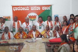 ಬಿಜೆಪಿ 46 ನೇ ಸಂಸ್ಥಾಪನಾ ದಿನ ಆಚರಣೆ : ಹಿರಿಯ ಕಾರ್ಯಕರ್ತರಿಗೆ ಸನ್ಮಾನ