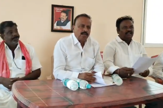 ಭೂಗಳ್ಳರ ಮೇಲೆ ಕಾನೂನು ಕ್ರಮಕ್ಕೆ ಆಗ್ರಹಿಸಿ ಜಿಲ್ಲಾ ಕಛೇರಿಗೆ ಪಾದಯಾತ್ರೆ.