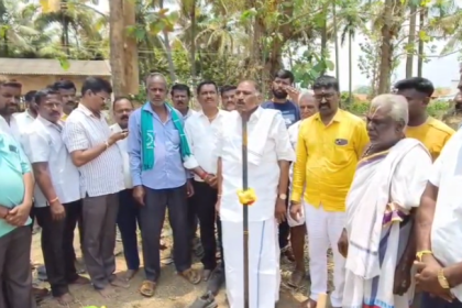 ಚೆಕ್ ಡ್ಯಾಂಗಳ ನಿರ್ಮಾಣ ಕಾಮಗಾರಿಗೆ ಶಾಸಕ  ಕೆ.ಎಂ.ಶಿವಲಿಂಗೇಗೌಡ ಚಾಲನೆ