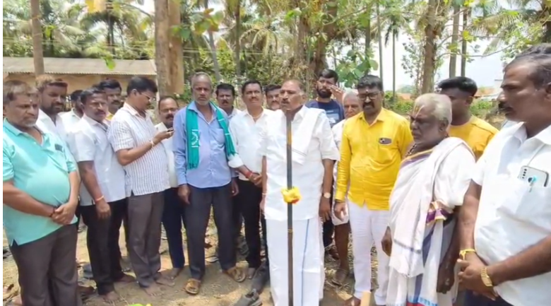 ಚೆಕ್ ಡ್ಯಾಂಗಳ ನಿರ್ಮಾಣ ಕಾಮಗಾರಿಗೆ ಶಾಸಕ  ಕೆ.ಎಂ.ಶಿವಲಿಂಗೇಗೌಡ ಚಾಲನೆ